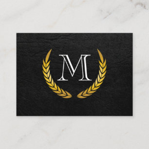 Monogram met Luxe elementen Faux leder Visitekaartje