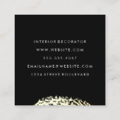 Monogram met Modern Gold geborsteld Vierkante Visitekaartje (Achterkant)