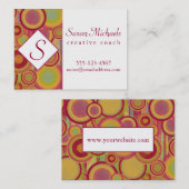 Monogram met Moderne, Kleurrijke Abstracte Vormen Visitekaartje (Voorkant / Achterkant)