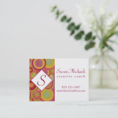 Monogram met Moderne, Kleurrijke Abstracte Vormen Visitekaartje (Staand voorkant)