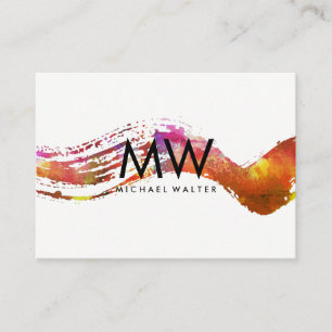 Monogram met Moderne Waterverf geborsteld Visitekaartje