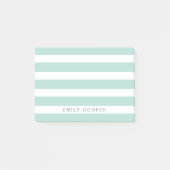 Monogram met munt en witte klassieke strepen post-it® notes (Voorkant)