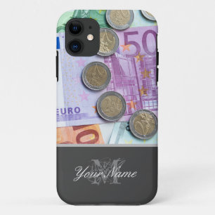  Monogram met munten en bankbiljetten! iPhone 11 Hoesje