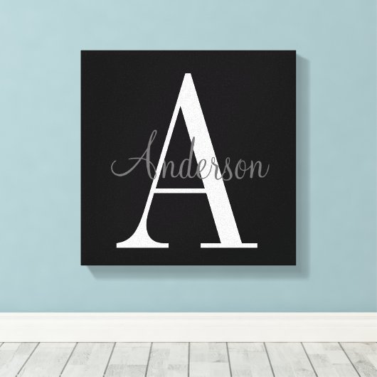 Monogram met naambekleding canvas afdruk (Insitu (Houten vloer))