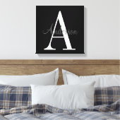 Monogram met naambekleding canvas afdruk (Insitu (Slaapkamer))