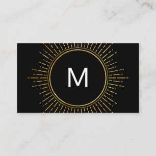 Monogram met namaak gouden verlichte elementen visitekaartje