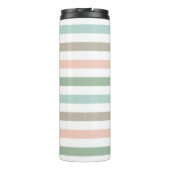 Monogram met pastelstreep aan de kust thermosbeker (Achterkant)