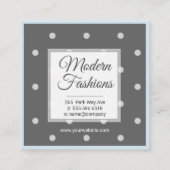 Monogram met polka stippen vierkante visitekaartje (Achterkant)