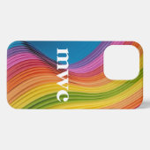 Monogram met Rainbow Ribbons Cell Phone Case iPhone Hoesje (Achterkant horizontaal)