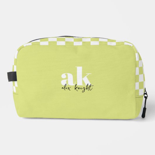 Monogram met retrosignatuur gecontroleerd toilettasje (Voorkant)