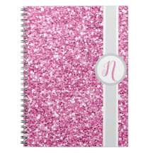 Monogram met roze glitters