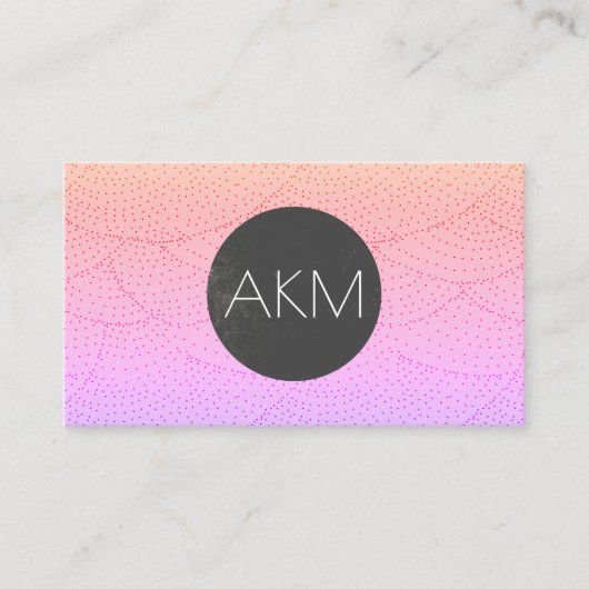 Monogram met stijlvol patroon visitekaartje (Voorkant)