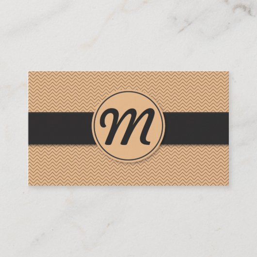 Monogram met textuur (oranje) visitekaartje (Voorkant)