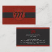 Monogram met textuur (rood) visitekaartje (Voorkant / Achterkant)