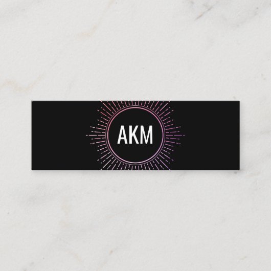 Monogram met verlichtingselementen mini visitekaartje (Voorkant)