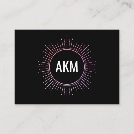 Monogram met verlichtingselementen visitekaartje (Voorkant)