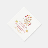 Monogram met waterverf herfstbladeren en dankbetui servet (Hoek)