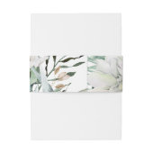 Monogram met White Floral Wedding Uitnodigingen Wikkel (Achterkant Voorbeeld)