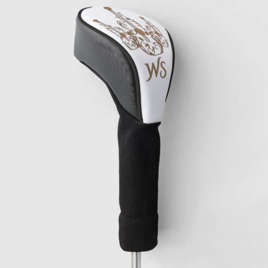 Monogram met wieltjes golfheadcover (Schuin)