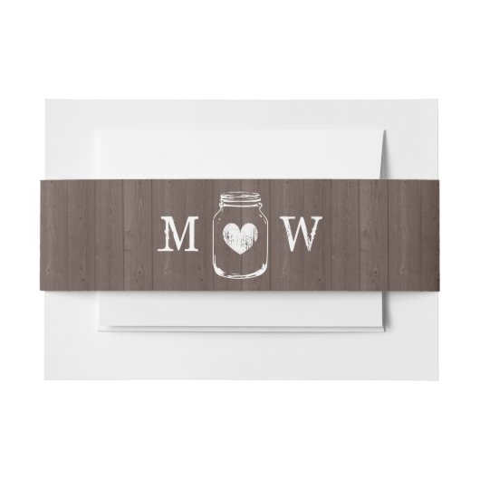 monogram met zaadkorrel - jar bruiloft uitnodigingen wikkel (Voorkant Voorbeeld)