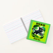 Monogram met zwarte en groene Panther Cub | Notitieboek (Binnen)