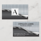 Monogram metaal met Rivets Achtergrond Visitekaartje (Voorkant / Achterkant)