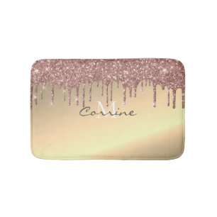 Monogram metaal Roos Gold + 14.000 glitterdruppels Badmat