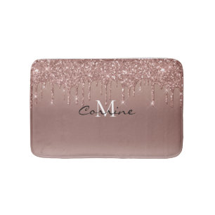 Monogram metaal Roos Gold Driving Faux Glitter Badmat
