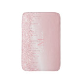 Monogram metaal Roos Kwartz Roze Glitter Drivers Badmat (Voorkant Verticaal)