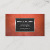 Monogram metaal Trim | Gesitteerd leder Visitekaartje (Achterkant)