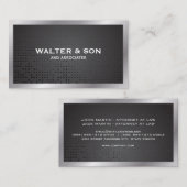 Monogram | metalen rand | Zilveren rand Visitekaartje (Voorkant / Achterkant)