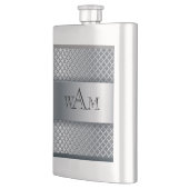Monogram Metalen Textuur Klassieke Flask Flacon (Links)