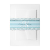 Monogram Metallic Blue Glitter Wedding Uitnodigingen Wikkel (Voorkant Voorbeeld)