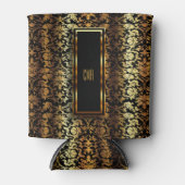 Monogram Metallic Gold en Black Damask Blikjeskoeler (Voorkant)