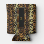 Monogram Metallic Gold en Black Damask Blikjeskoeler (Achterkant)