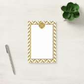 Monogram Metallic Gold Herringbone Patroon Post-it® Notes (Kantoor)