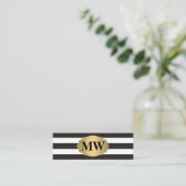 Monogram Metallic Gold Label Black White Stripes (Staand voorkant)