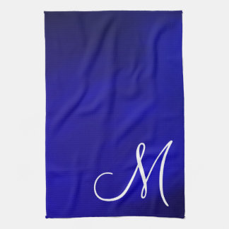 Monogram Metallic Royal Blue Kitchen Towell Theedoek