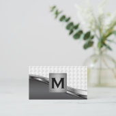 Monogram | Metallic Weefpatroon Visitekaartje (Staand voorkant)