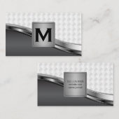 Monogram | Metallic Weefpatroon Visitekaartje (Voorkant / Achterkant)