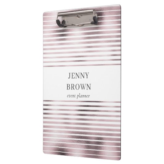 monogram metallisch roos goud folie strepen klembord (Links)