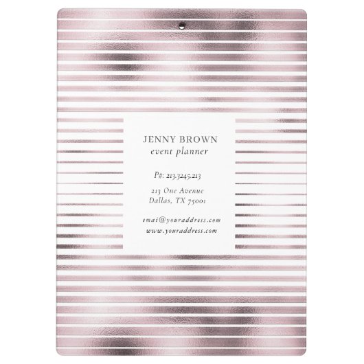 monogram metallisch roos goud folie strepen klembord (Achterkant)