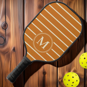 Monogram Mid-Century Gestreepte Verbrande Honing K Pickleball Paddle