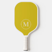 Monogram Mid-Century Solid Dark Lemon Kleur Pickleball Paddle (Achterkant)