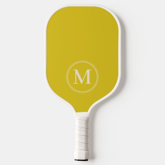 Monogram Mid-Century Solid Dark Lemon Kleur Pickleball Paddle (Achterkant)