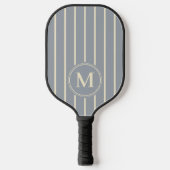 Monogram Mid-Century Striping Dove Grijze Kleur Pickleball Paddle (Voorkant)