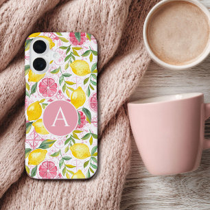 Monogram Middellandse Zee stijl citroen patroon iPhone 16 Hoesje