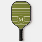 Monogram Midden-eeuw Gestreepte Willow Groene Kleu Pickleball Paddle (Achterkant)