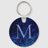 Monogram Midnite Blue Confetti Sleutelhanger (Voorkant)