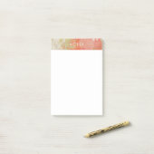 Monogram Minimaal Modern Stijlvol Abstract Perzik Post-it® Notes (Op bureau)